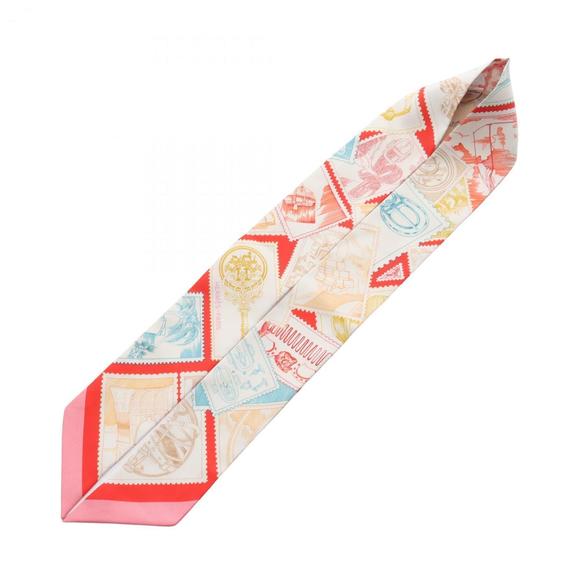 HERMES Red Silk Scarf - Picture 2 of 8